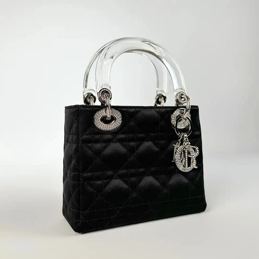 Christian Dior Mini Lady Dior schwarz Samt mit Kristallen limitiert / sehr gut Dior