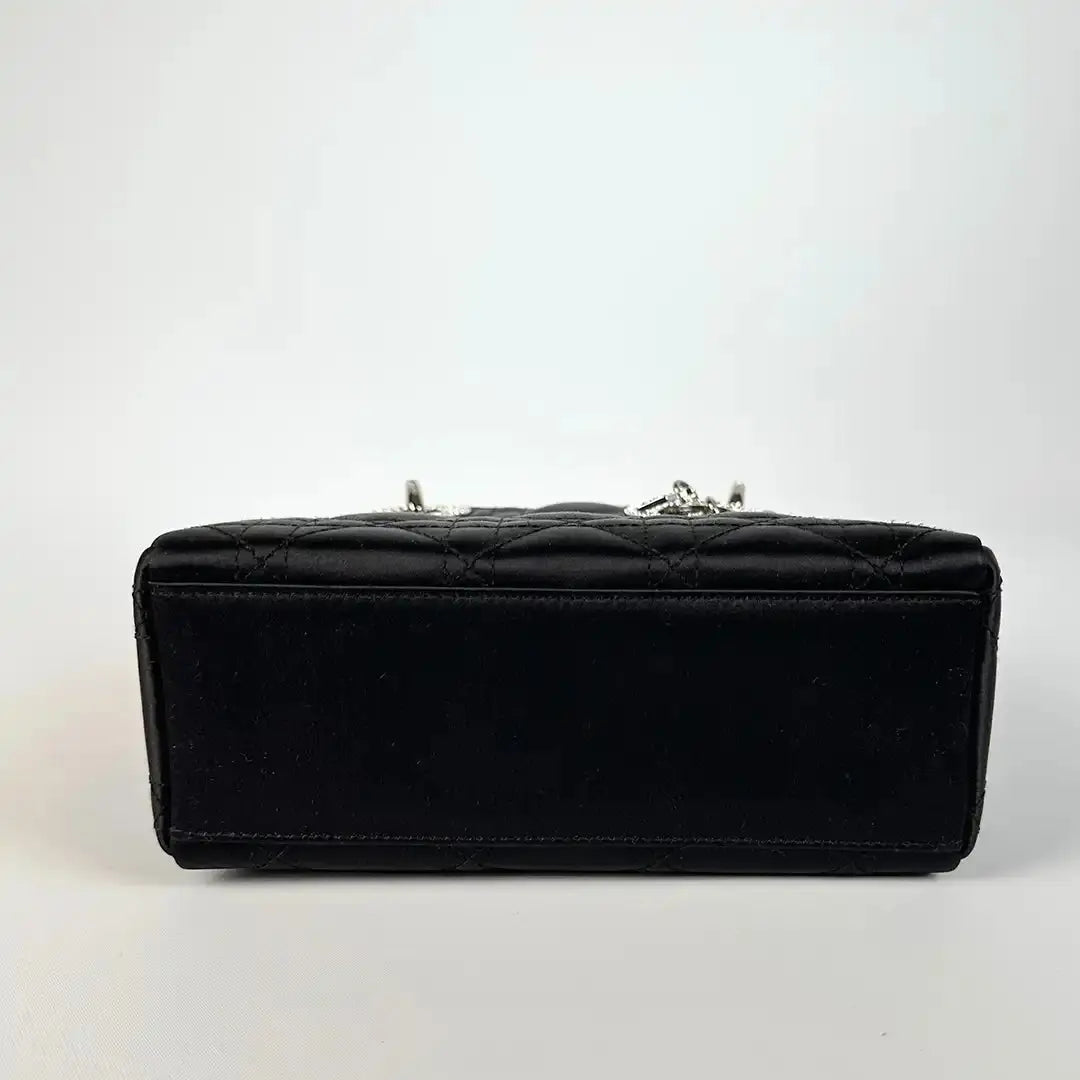 Christian Dior Mini Lady Dior schwarz Samt mit Kristallen limitiert / sehr gut Dior