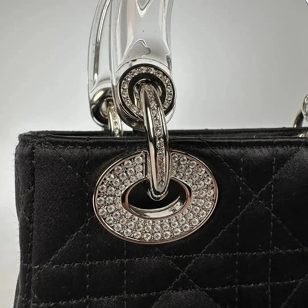 Christian Dior Mini Lady Dior schwarz Samt mit Kristallen limitiert / sehr gut Dior