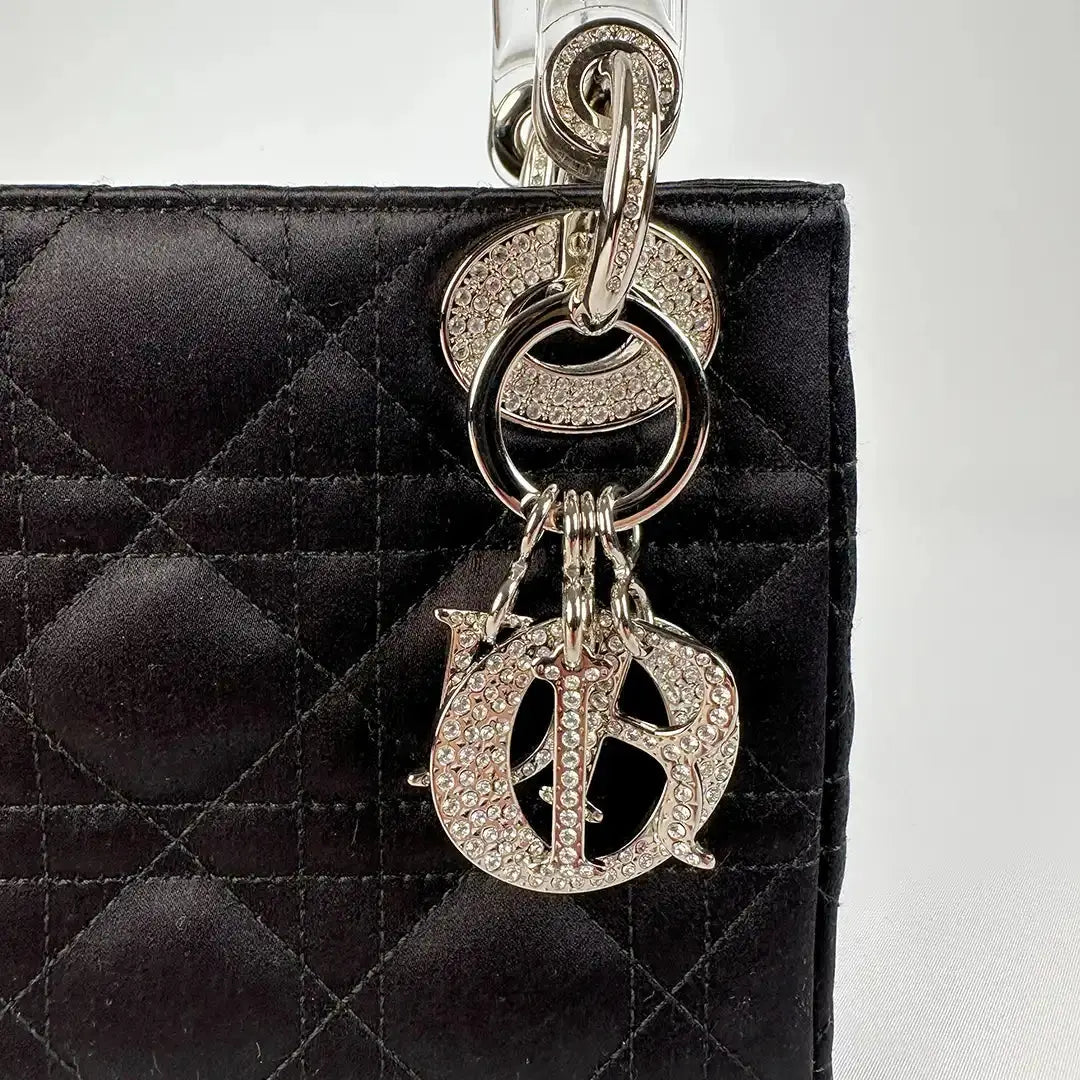 Christian Dior Mini Lady Dior schwarz Samt mit Kristallen limitiert / sehr gut Dior