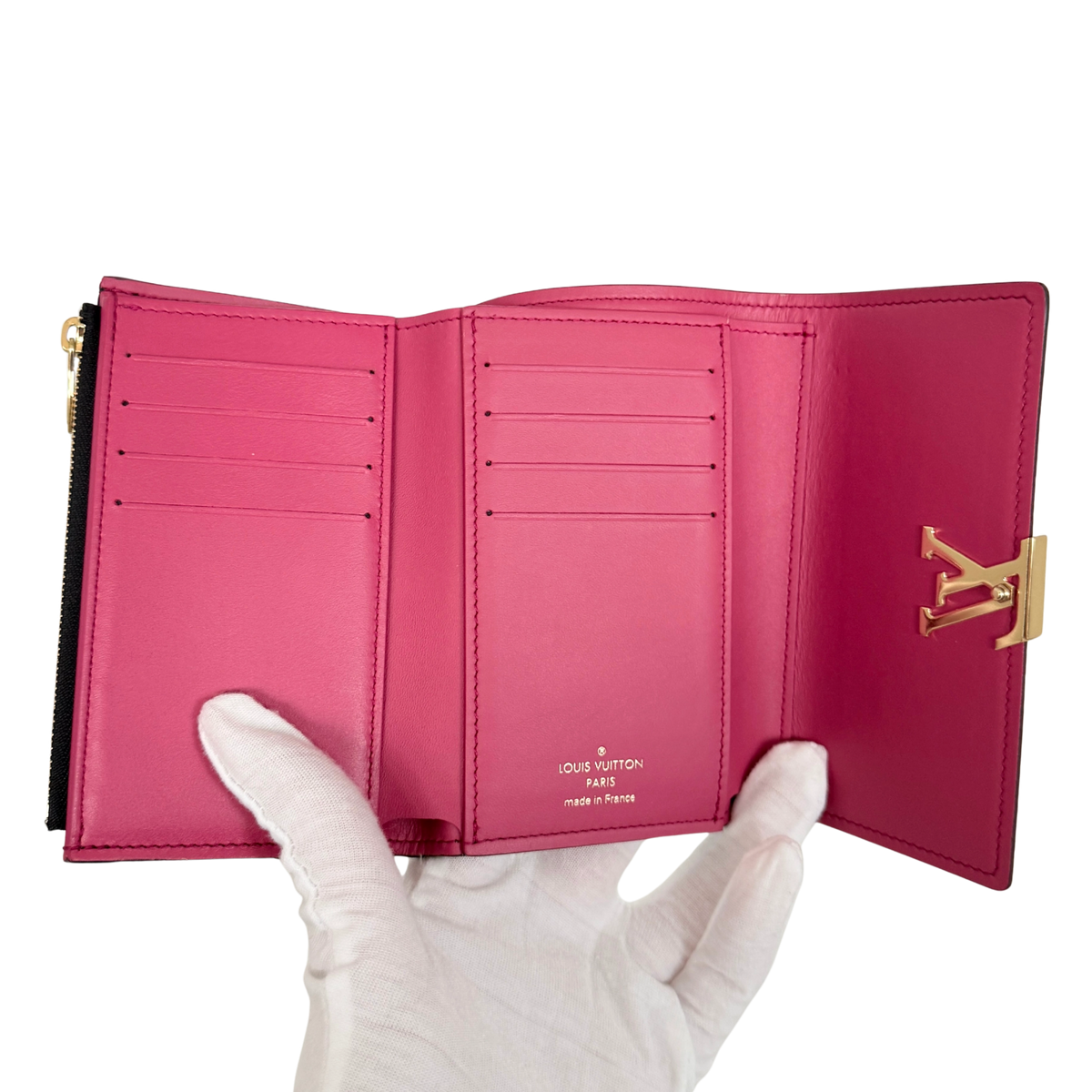 Louis Vuitton Compact Capucines Geldbörse Noir Rose / neuwertig Louis Vuitton