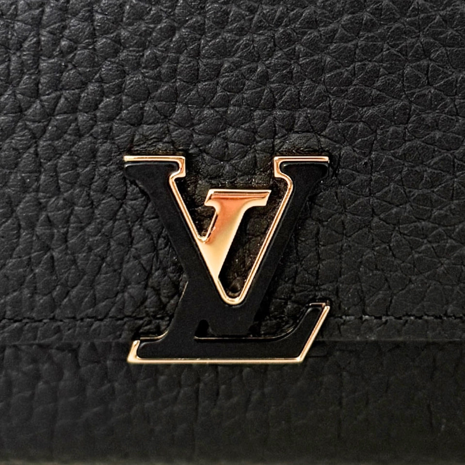 Louis Vuitton Compact Capucines Geldbörse Noir Rose / neuwertig Louis Vuitton