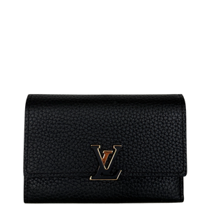 Louis Vuitton Compact Capucines Portemonnee Zwart Roze