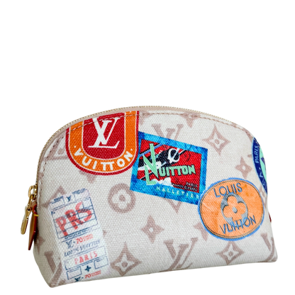 Louis Vuitton Cosmetic Pouch PM Dune Monogram Canvas Beige Full Set / as new