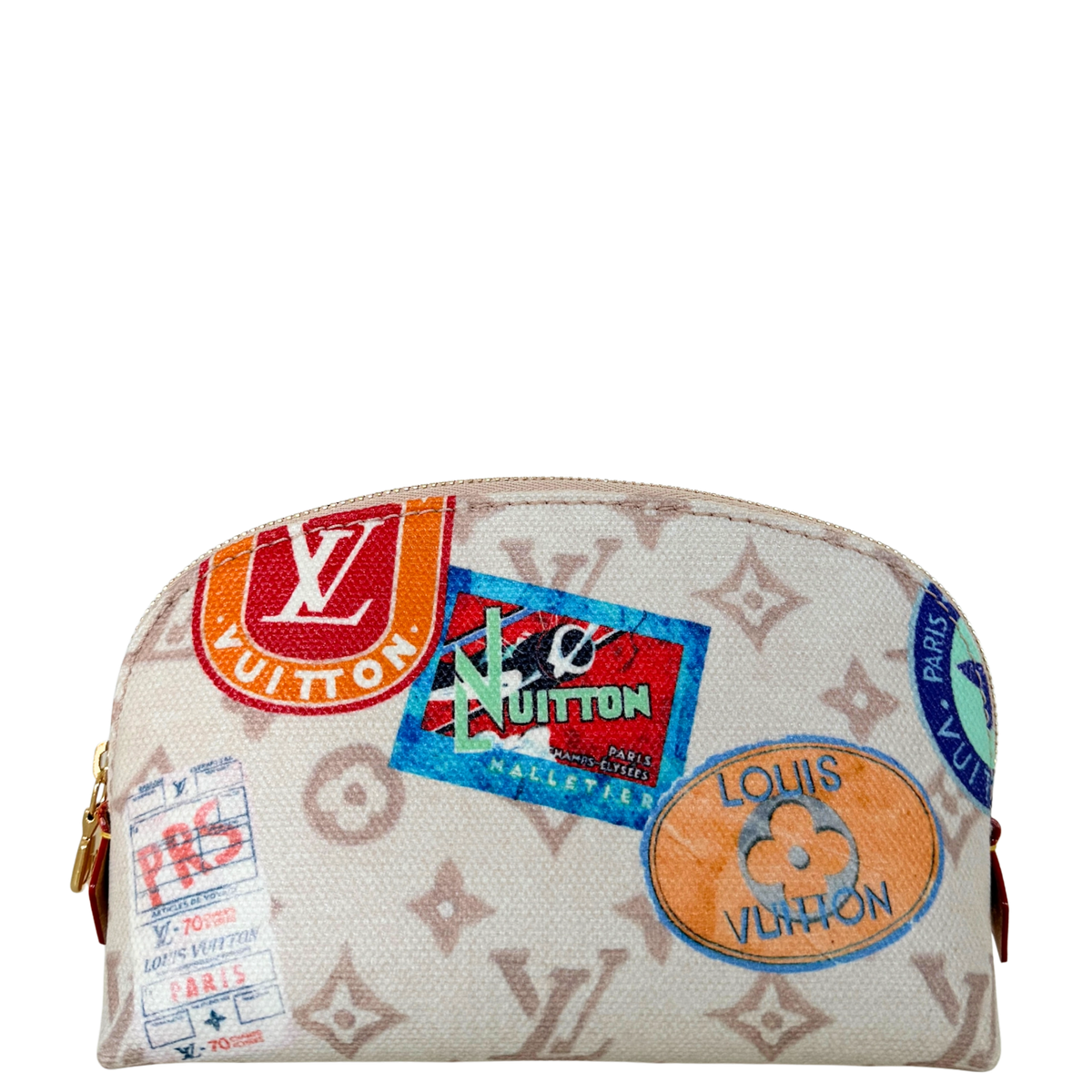 Louis Vuitton Cosmetic Pouch PM Dune Monogram Canvas Beige Full Set / as new