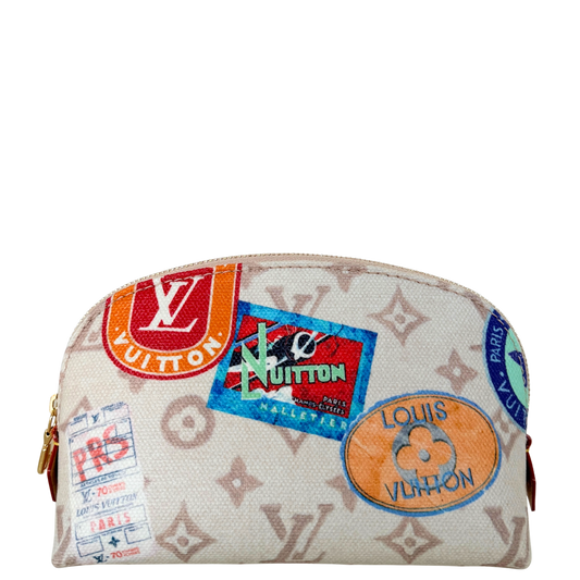 Louis Vuitton Cosmetic Pouch PM Dune Monogram Canvas Beige Full Set / as new