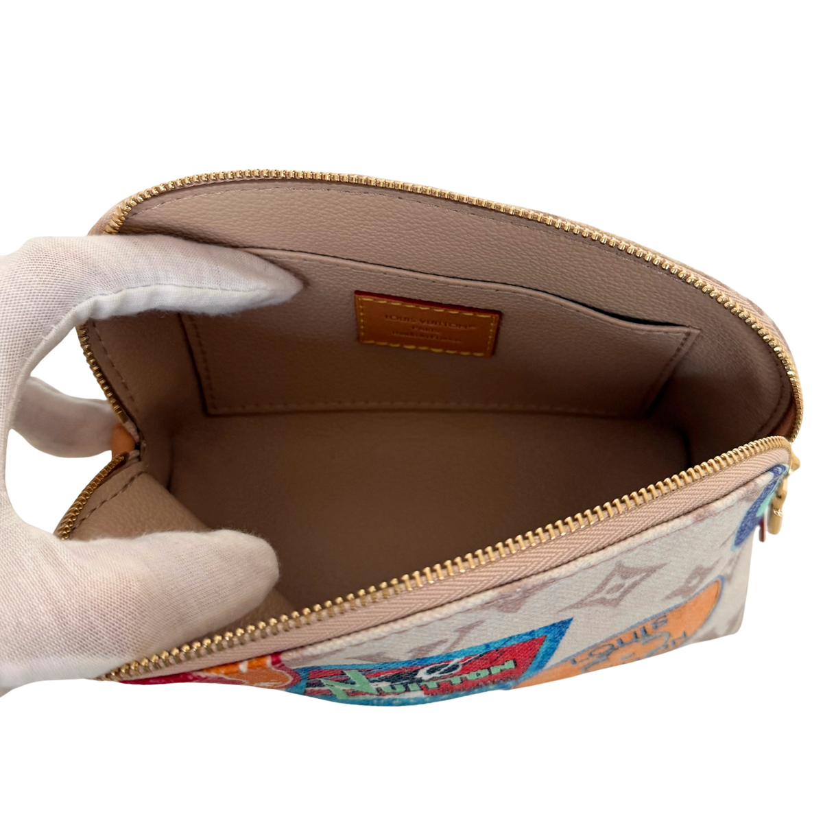 Louis Vuitton Cosmetic Pouch PM Dune Monogram Canvas Beige Full Set / as new