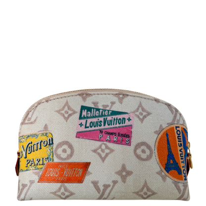 Louis Vuitton Cosmetic Pouch PM Dune Monogram Canvas Beige Full Set / as new
