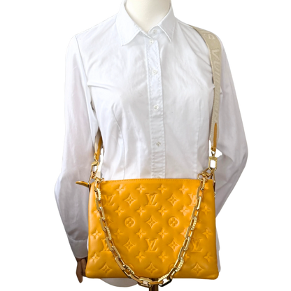 Louis Vuitton Monogram Empreinte PM Coussin Handtasche Gelb / gut Louis Vuitton