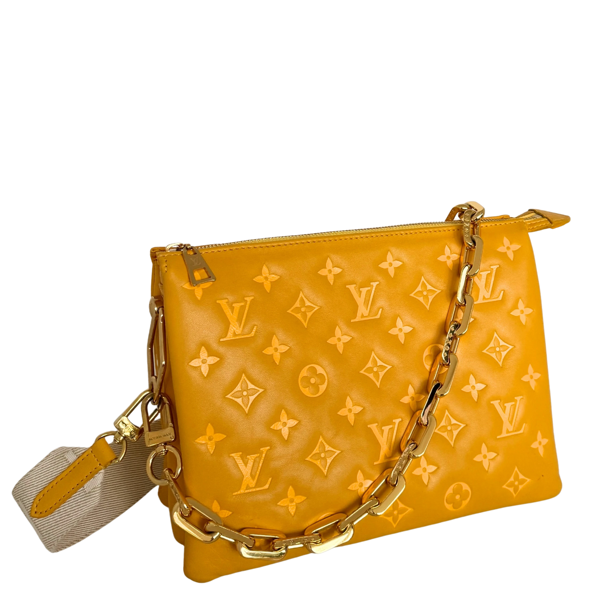 Louis Vuitton Monogram Empreinte PM Coussin Handtasche Gelb / gut Louis Vuitton
