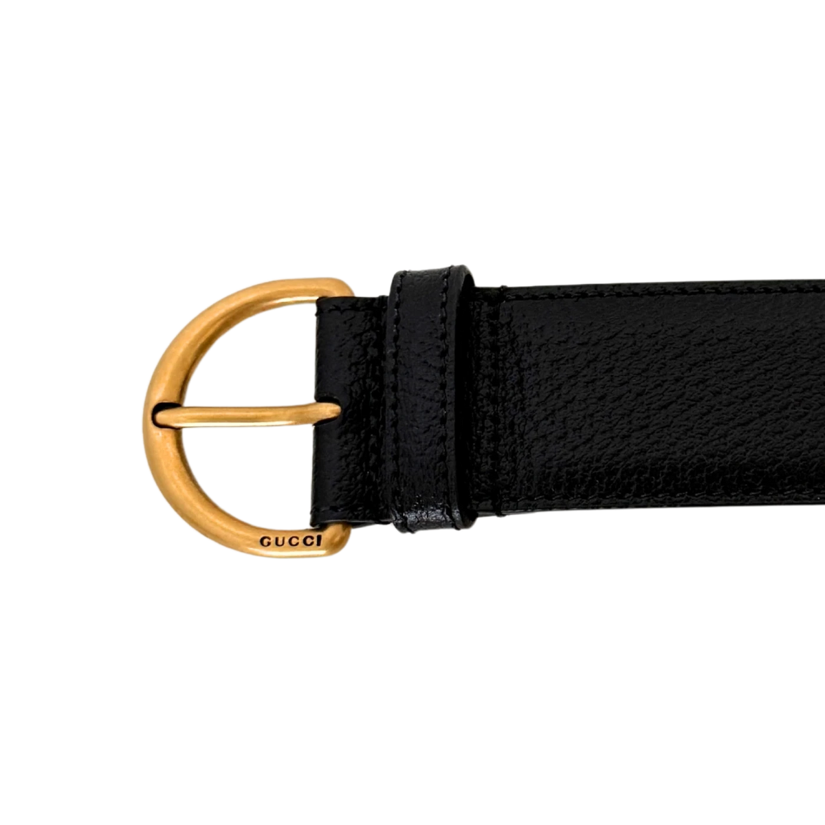 Gucci Polished D-Ring Ledergürtel Schwarz / neuwertig Gucci