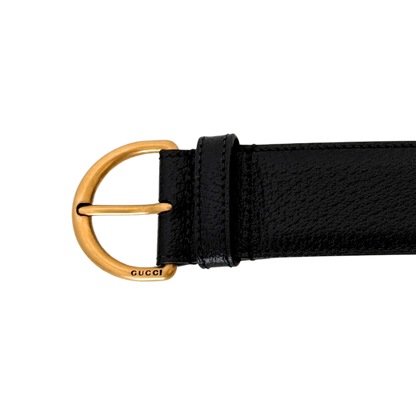Gucci Polished D-Ring Ledergürtel Schwarz / neuwertig Gucci