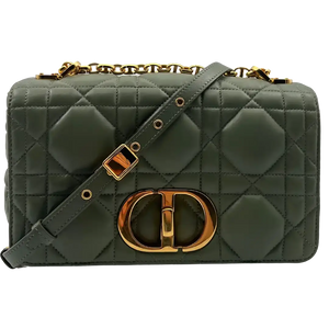 DIOR CARO middelgroot M Cedergroen Leer Ongedragen