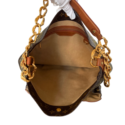 Louis Vuitton Limited Edition Monogram Dentelle Fersen Bag GM M95405 Braun / sehr gut Louis Vuitton