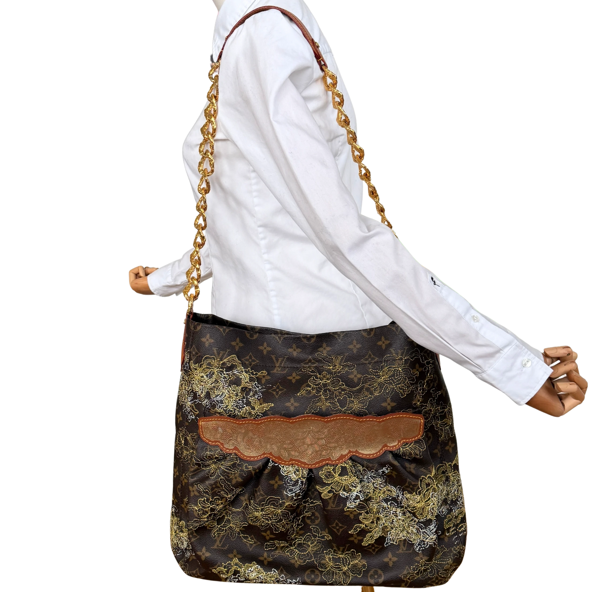 Louis Vuitton Limited Edition Monogram Dentelle Fersen Bag GM M95405 Braun / sehr gut Louis Vuitton