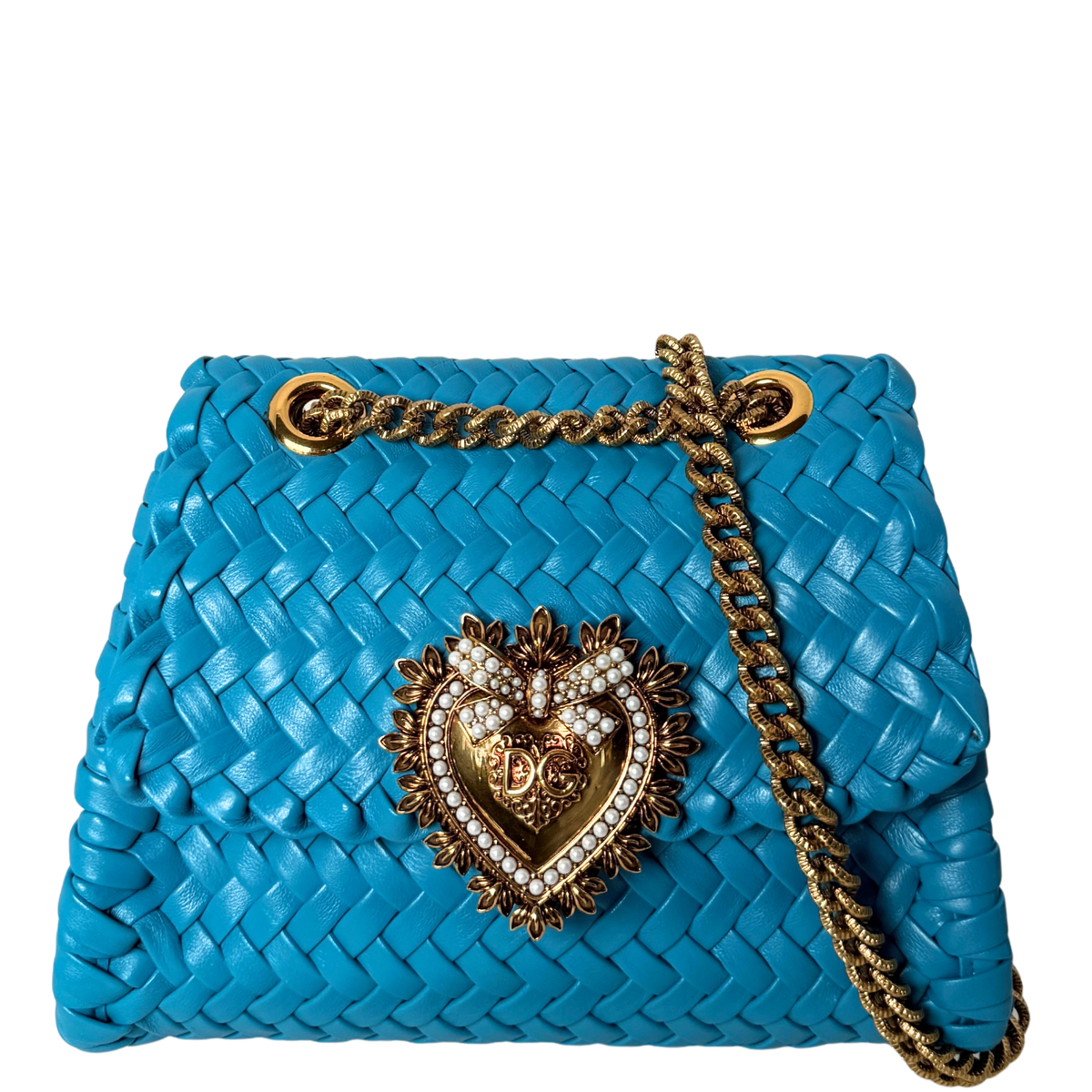 Dolce & Gabbana kleine Devotion Umhängetasche Blau / neuwertig Dolce & Gabbana