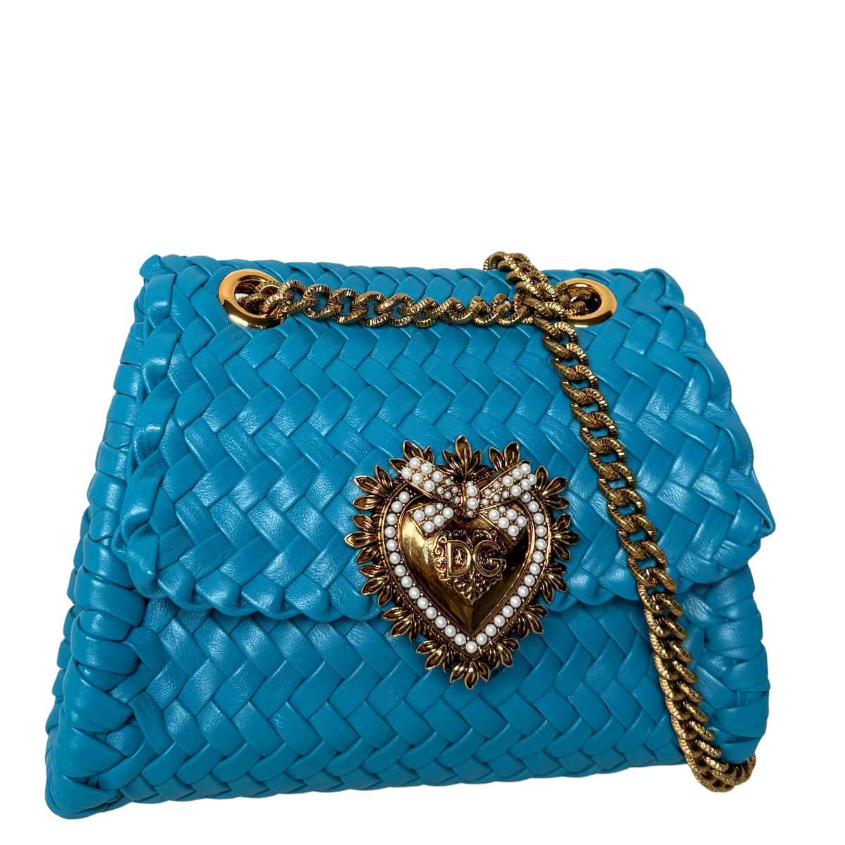 Dolce & Gabbana kleine Devotion Umhängetasche Blau / neuwertig Dolce & Gabbana