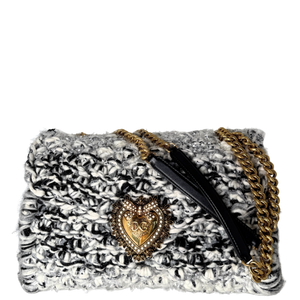 Dolce & Gabbana Grote Devotion schoudertas van gebreide stof grijs