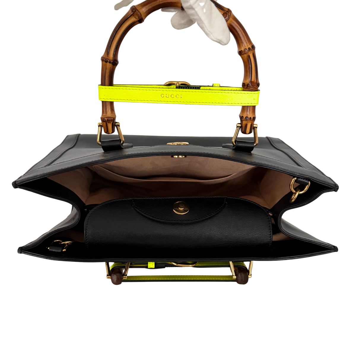 Gucci Großer Diana Bamboo Shopper Schwarz / gut Gucci