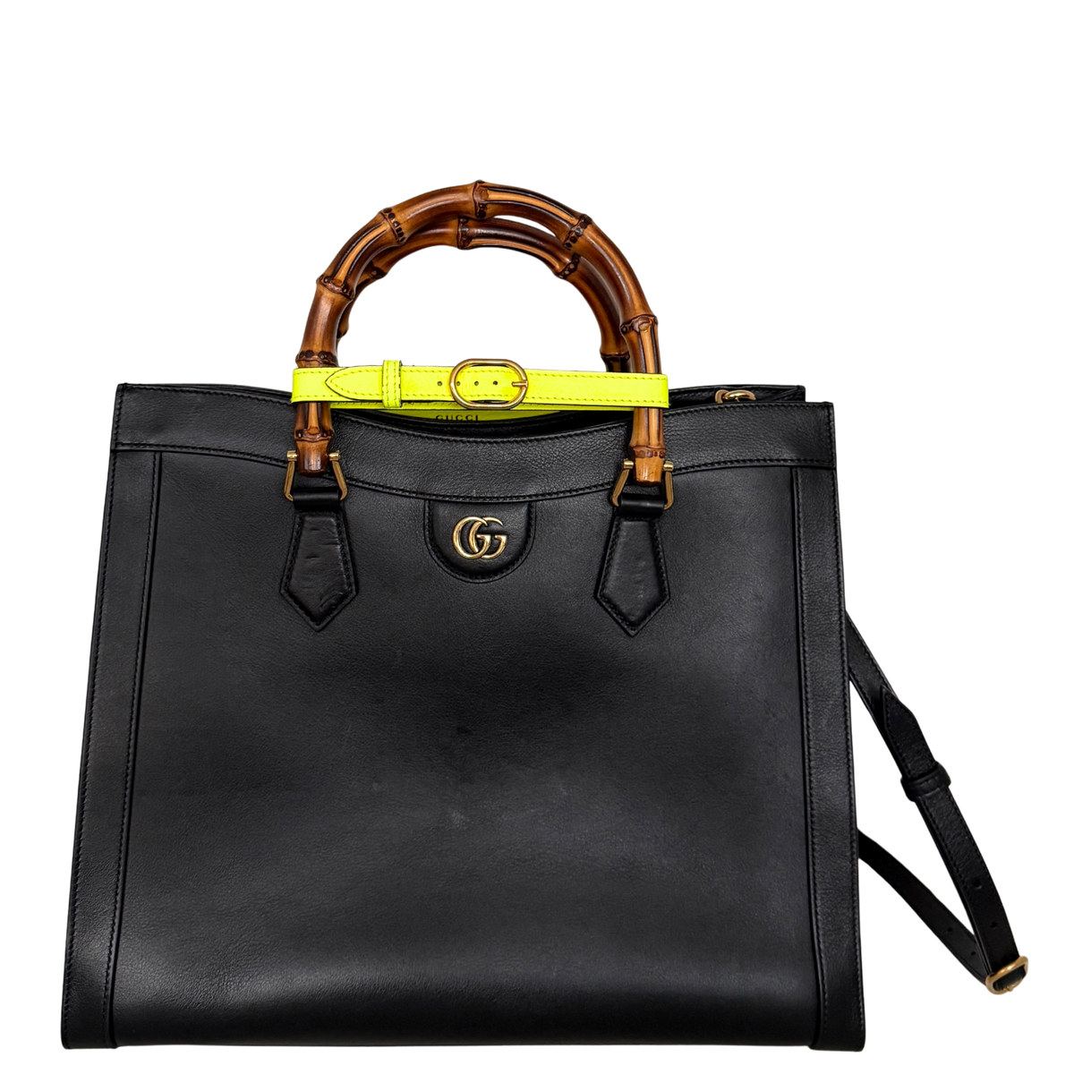 Gucci Großer Diana Bamboo Shopper Schwarz / gut Gucci