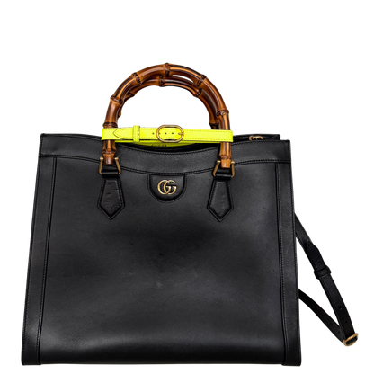 Gucci Großer Diana Bamboo Shopper Schwarz / gut Gucci