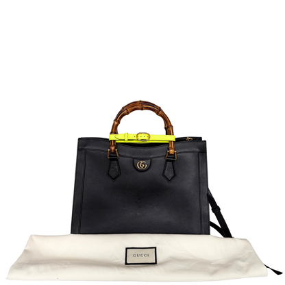 Gucci Großer Diana Bamboo Shopper Schwarz / gut Gucci