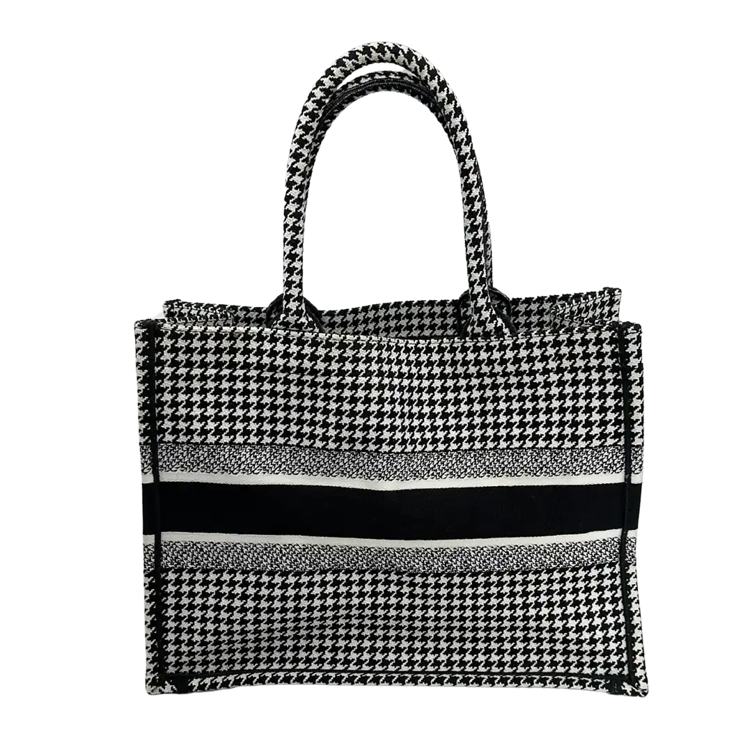 Dior Booktote mittelgroß Hahnentritt schwarz weiß/ sehr gut Dior