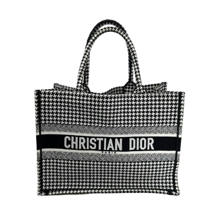 Dior Booktote middelgroot pied-de-poule zwart wit