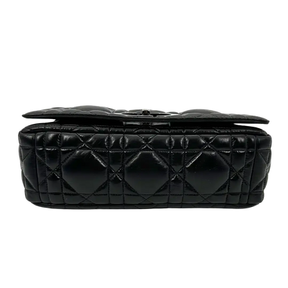 Dior CARO Tasche mittelgroß schwarz Leder Gun Metal / sehr gut Dior