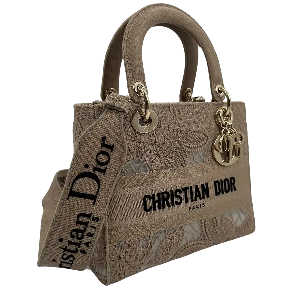 Dior Lady D-Lite Tasche Medium beige / neuwertig Dior