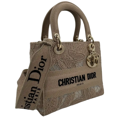 Dior Lady D-Lite Tasche Medium beige / neuwertig Dior