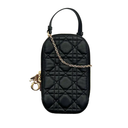 Dior Lady Dior Smartphone Tasche Lammleder schwarz / sehr gut Dior
