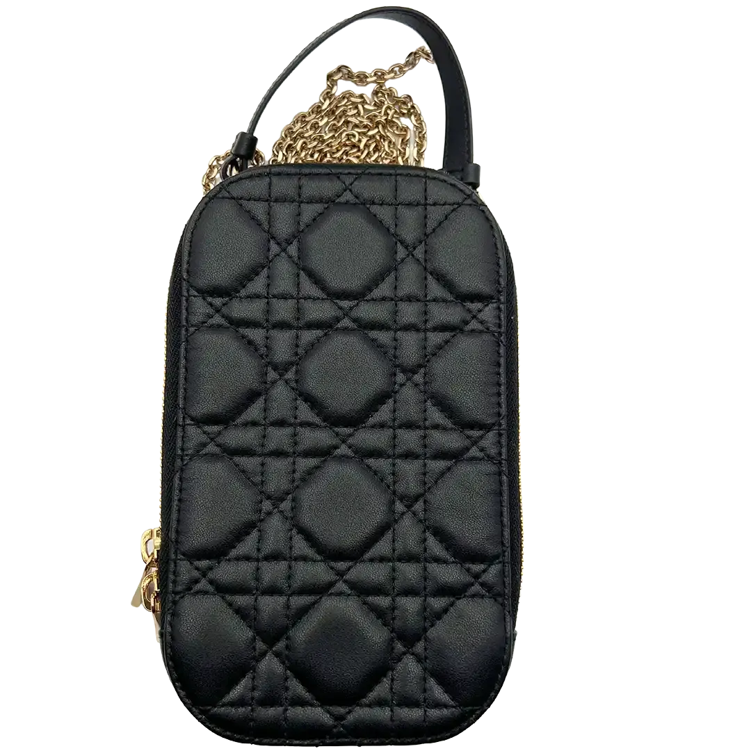 Dior Lady Dior Smartphone Tasche Lammleder schwarz / sehr gut Dior