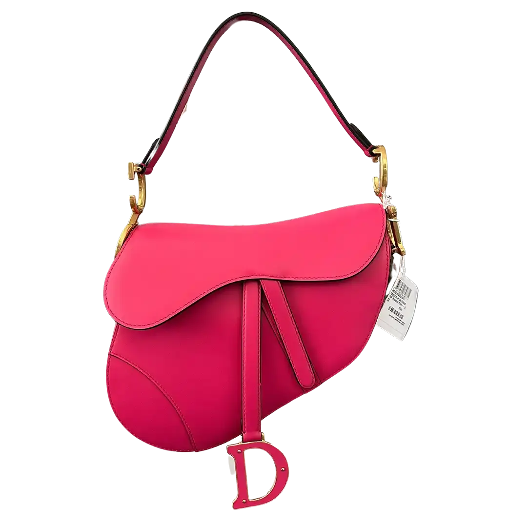 Dior Saddle Bag mit Trageriemen Medium Passion Pink Fullset / ungetragen Dior