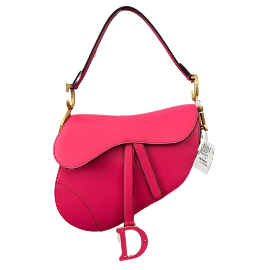 Dior Saddle Bag mit Trageriemen Medium Passion Pink Fullset / ungetragen Dior