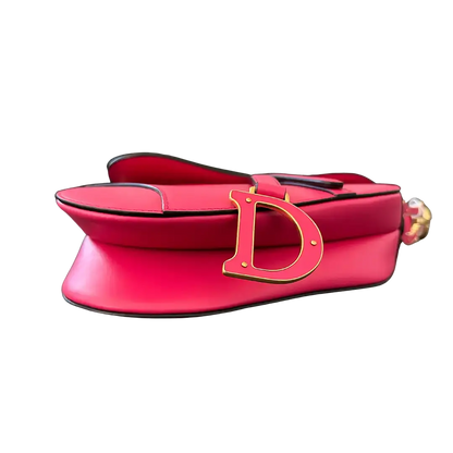 Dior Saddle Bag mit Trageriemen Medium Passion Pink Fullset / ungetragen Dior