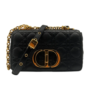 Dior kleine Caro tas gequilt leer zwart ongedragen