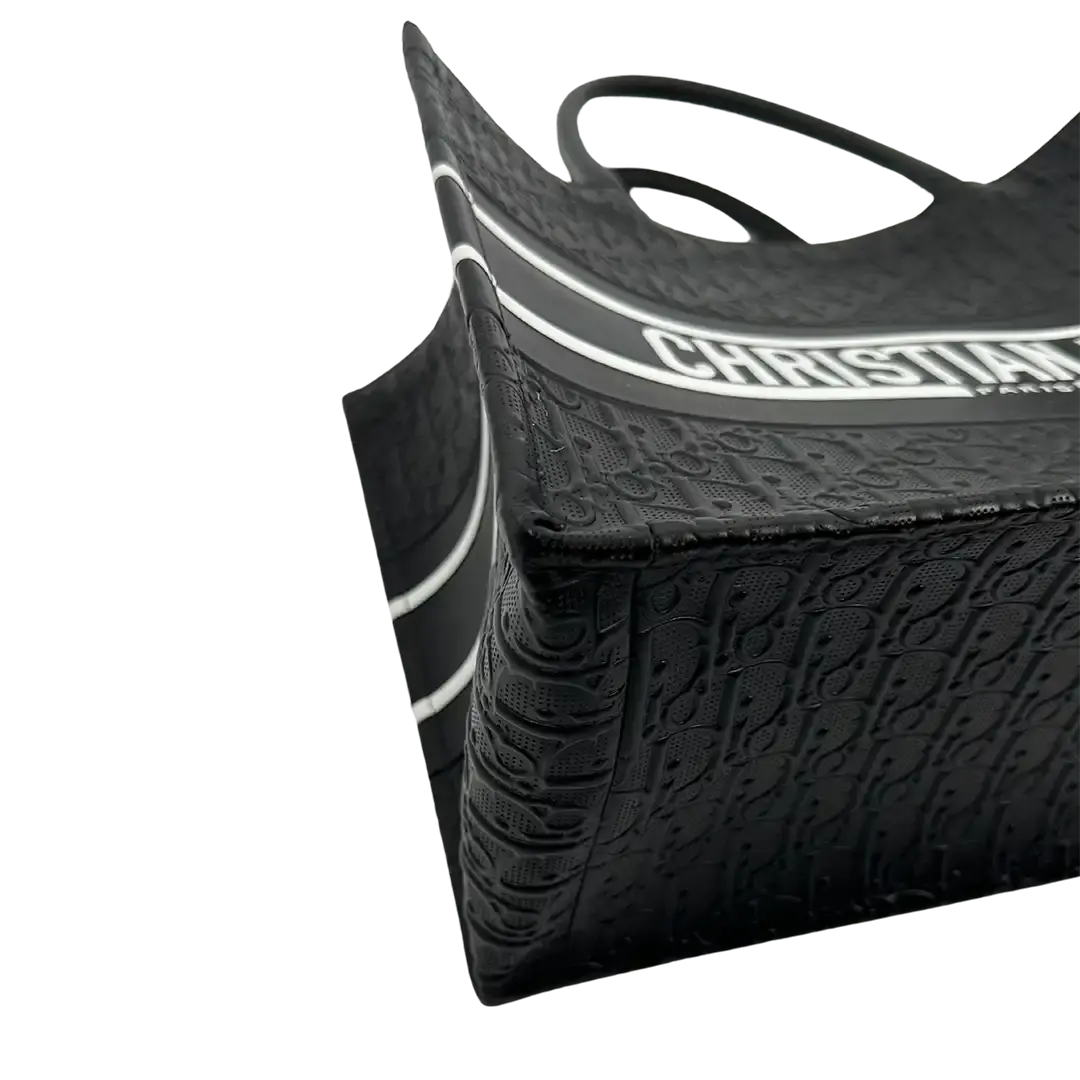 Dior mittelgroße Book Tote Tasche schwarz Leder / neuwertig Dior