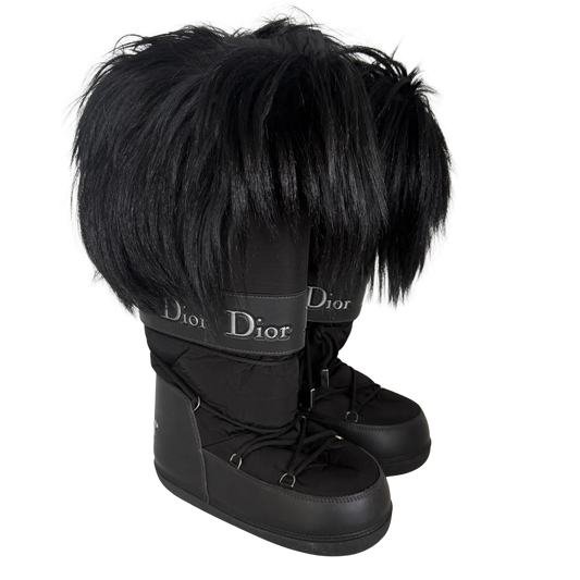 Dior x John Galliano Yak Snow Moon Boots schwarz Größe 38-40 / gut Dior