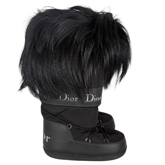 Dior x John Galliano Yak Snow Moon Boots schwarz Größe 38-40 / gut Dior