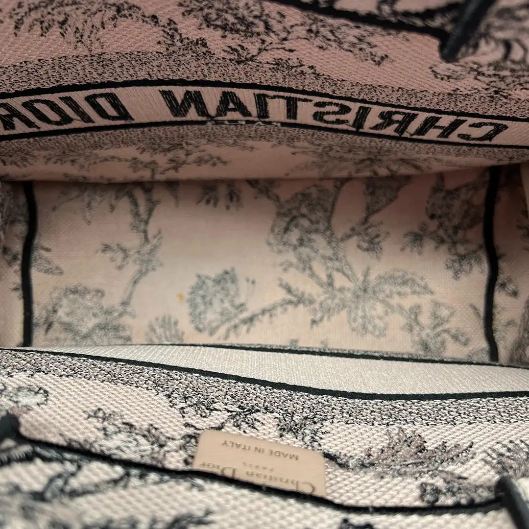 Dior Book Tote mittelgross Jardin Botanique-Motiv in Purderrosa rarität / sehr gut Dior