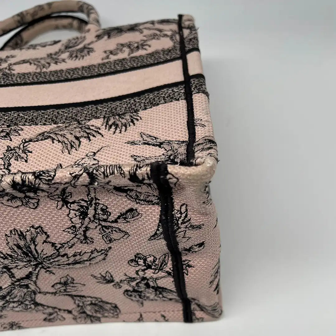 Dior Book Tote mittelgross Jardin Botanique-Motiv in Purderrosa rarität / sehr gut Dior