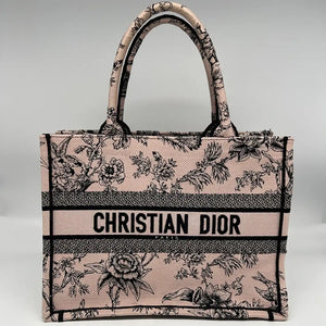 Dior Book Tote middels Jardin Botanique-motief in poederroze, zeldzaam