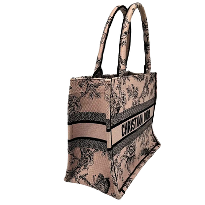 Dior Book Tote mittelgross Jardin Botanique-Motiv in Purderrosa rarität / sehr gut Dior