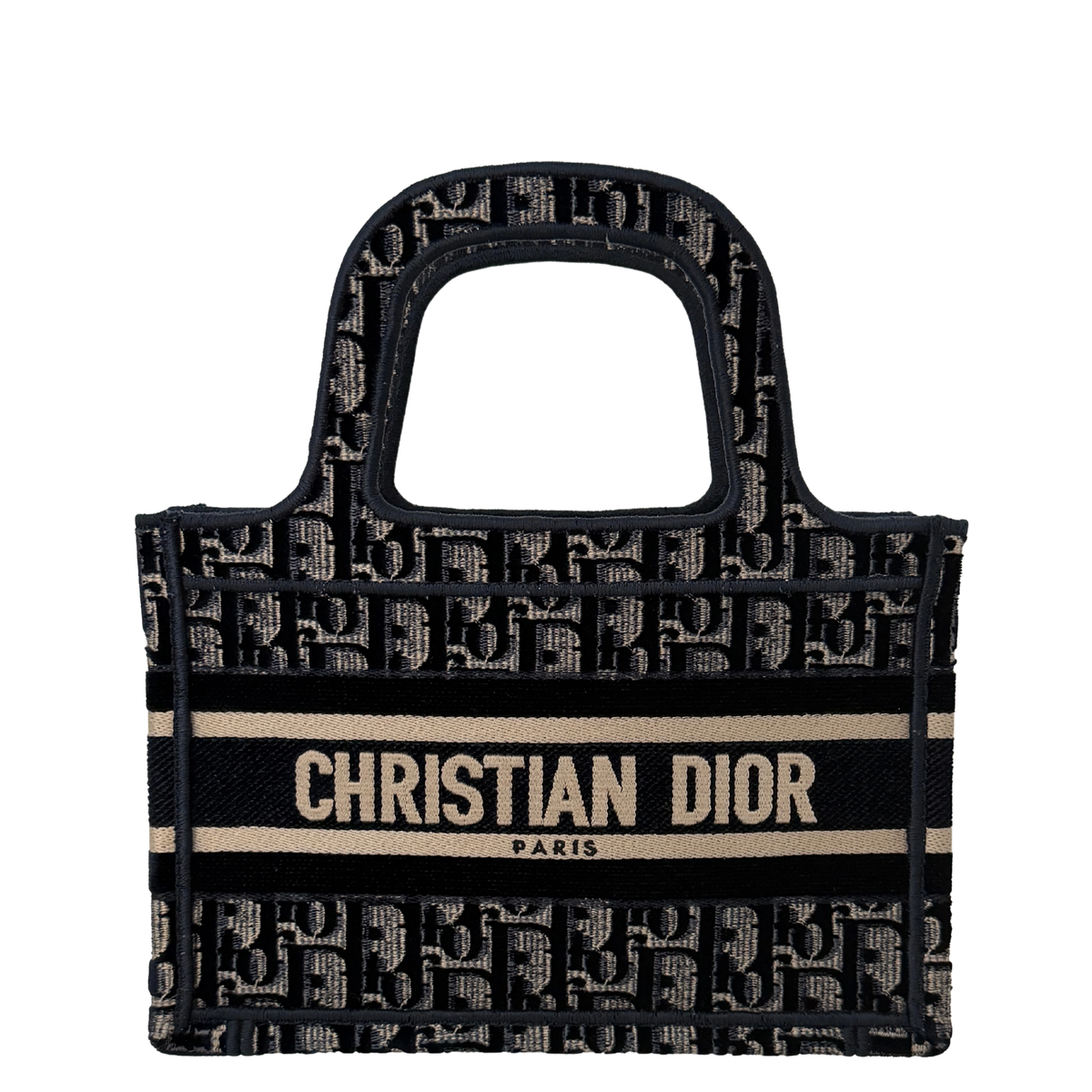 Dior Book Tote Oblique Velvet Mini blau beige / neuwertig Dior