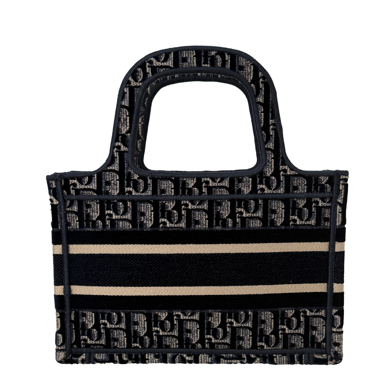 Dior Book Tote Oblique Velvet Mini blau beige / neuwertig Dior