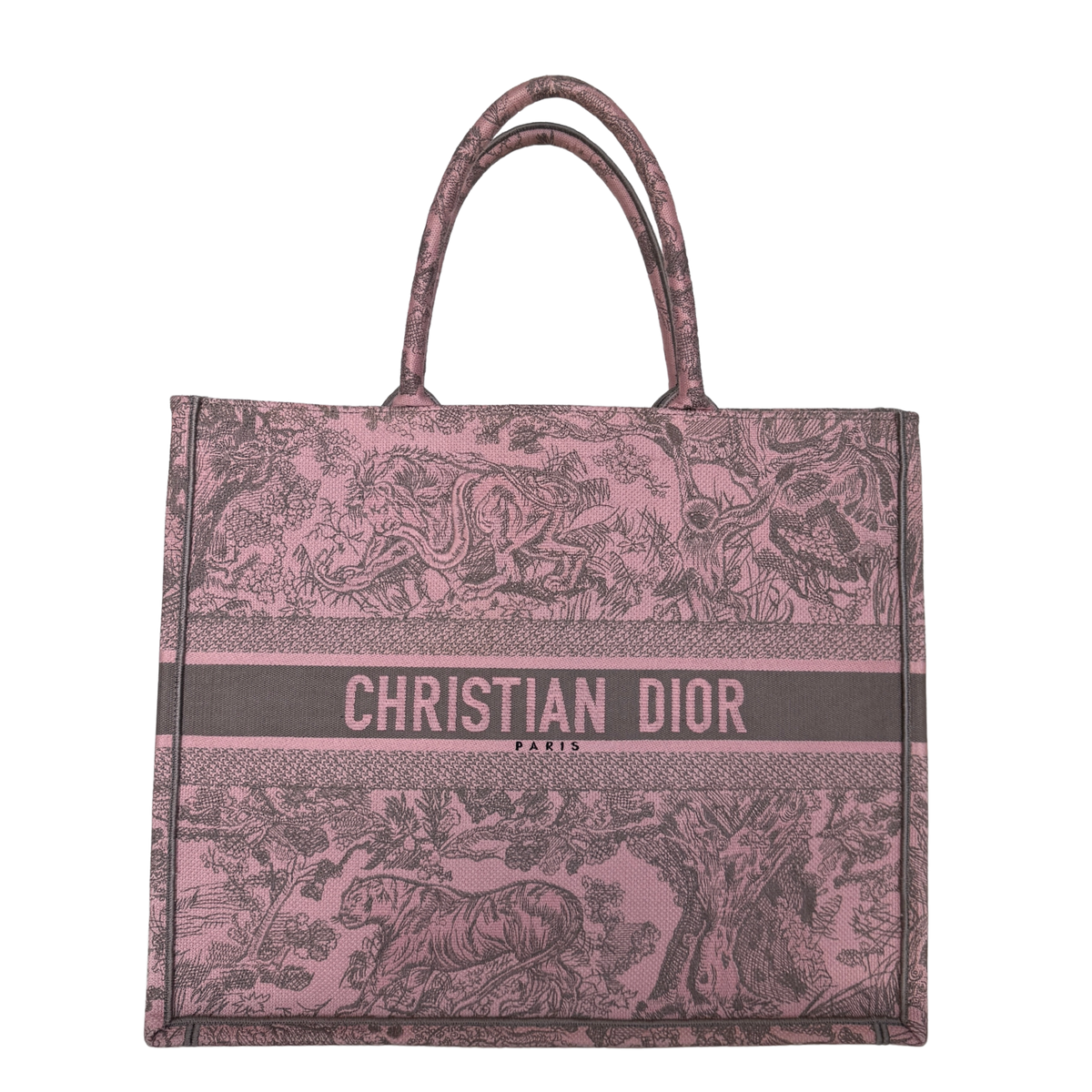 Dior Große Book Tote Toile de Jouy Rosa / neuwertig Dior