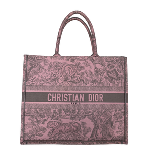 Dior Grote Book Tote Toile de Jouy Roze