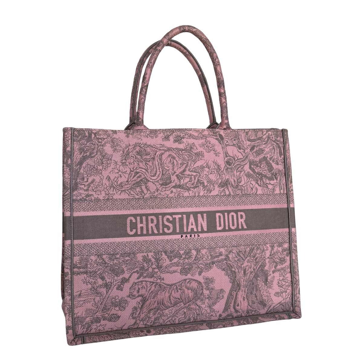 Dior Große Book Tote Toile de Jouy Rosa / neuwertig Dior