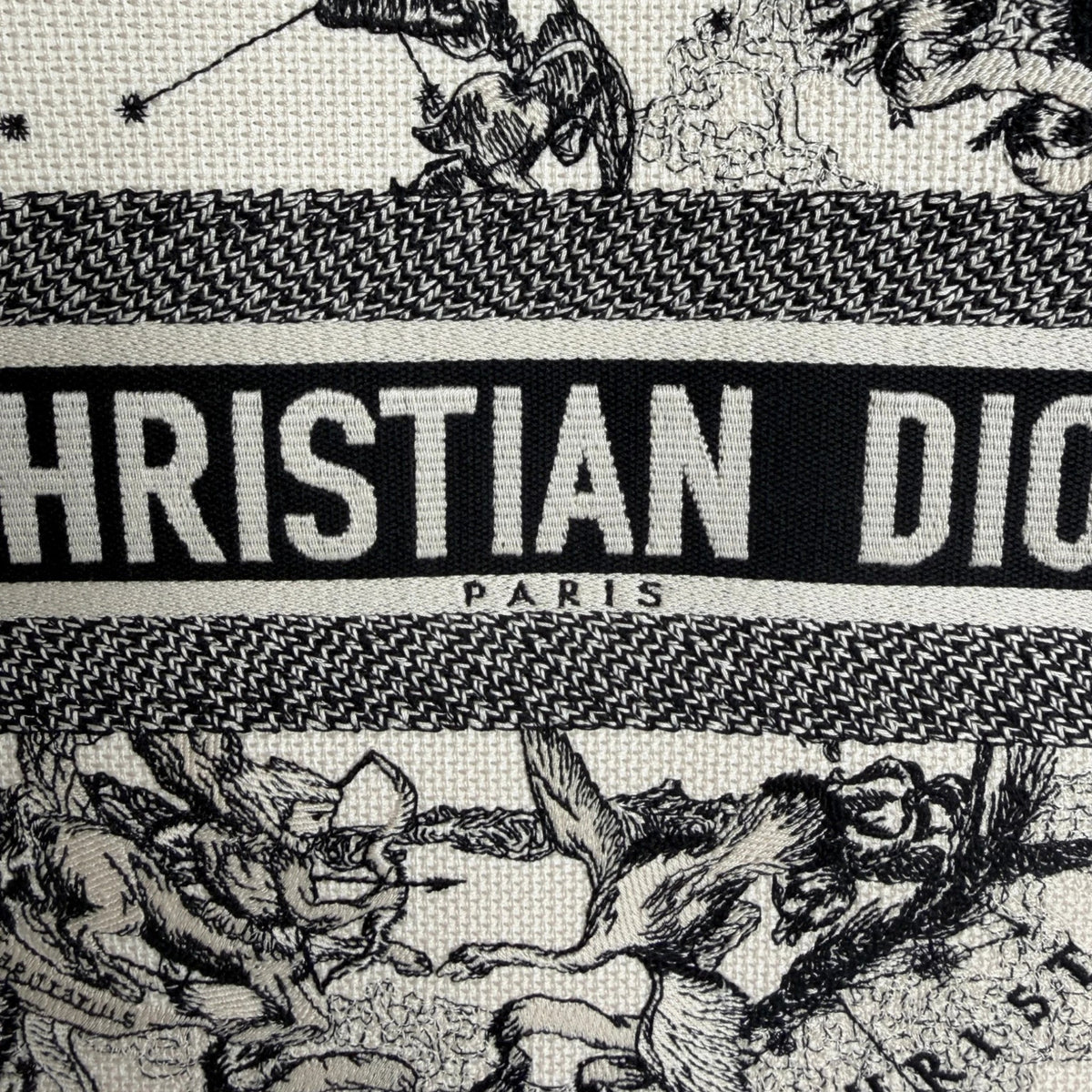 Dior Book Tote Medium Dior Zodiac Stickerei Latte Multicolor Schwarzes Leder mit Schulterriemen 2024 Dior